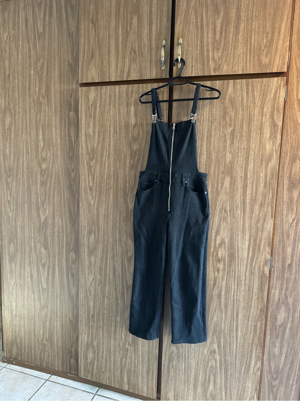 Hudson Black Women's Denim Overalls - Casual Zip Front